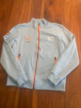 Grand Prix Originals Men's Light Blue Gulf Smart Raceway Zip-Up Jacket Medium